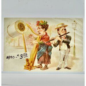 J P Coats 1890 Calendar Victorian Trading Card Antique
